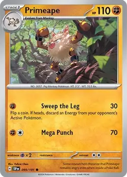 Primeape 099/191 | Surging Sparks | Common Non Holo | NM Pokemon Card - Image 1