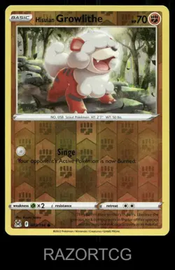 HISUIAN GROWLITHE 083/196 C LOST ORIGIN POKEMON REVERSE HOLO NM/M - Image 1