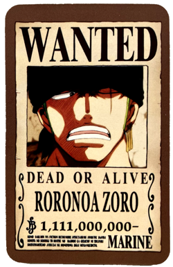 Zoro One Piece Wanted Set ACG Holo Anime Card Dead or Alive - Image 1
