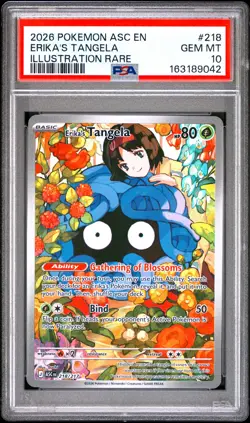 Erika's Tangela 218 Illustration Rare Ascended Heroes Pokemon PSA 10 - Image 1