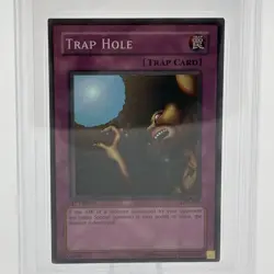 BGS 8.5 NM-MT+ Trap Hole LOB-058 Super Rare 1st Edition Yugioh Card - Image 2