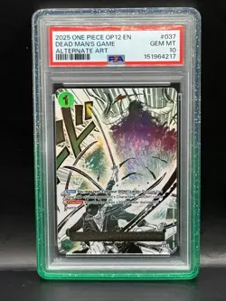 One Piece Demon Aura Dead Man's Game Alt Art Zoro English Event OP12-037 PSA 10 - Image 1