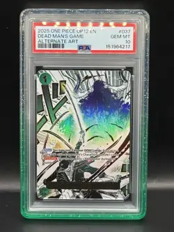 One Piece Demon Aura Dead Man's Game Alt Art Zoro English Event OP12-037 PSA 10 - Image 2