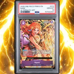 2025 One Piece TCG NAMI Rare Alternate Art PRB02-012 PSA 10 English - Image 1