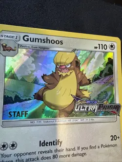 Gumshoos SM97 STAFF Stamped Pre Release Promo Pokemon Card NM PSA 10 Contender - Image 2