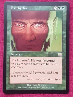 Magic The Gathering ONSLAUGHT BIORHYTHM green card MTG - Image 1