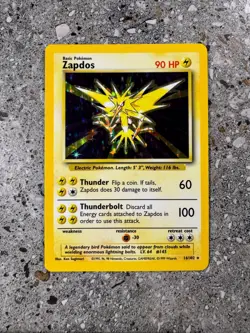 Pokemon TCG Cards Zapdos 16/102 Base Set Holo Rare NM-M - Image 1