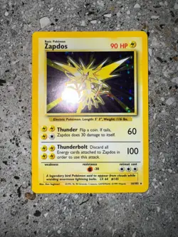 Pokemon TCG Cards Zapdos 16/102 Base Set Holo Rare NM-M - Image 3