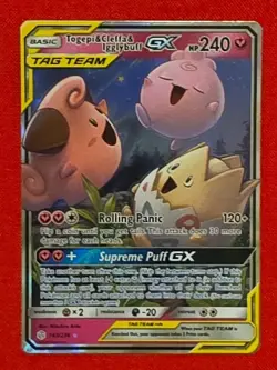 Togepi & Cleffa & Igglybuff GX Holo 143/236 SM - Cosmic Eclipse Pokemon Card NM - Image 1