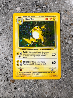 Pokemon TCG Cards Raichu 14/102 Base Set Holo Rare NM - Image 1