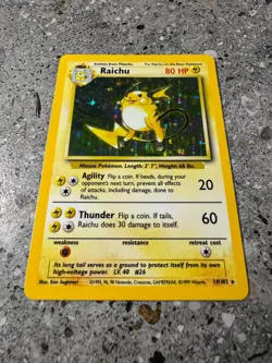 Pokemon TCG Cards Raichu 14/102 Base Set Holo Rare NM - Image 5
