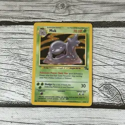 Pokemon TCG Muk 13/62 Fossil Holo Rare Card WOTC - LP - Image 1