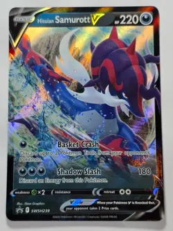 HISUIAN SAMUROTT V SWSH239 HOLO PROMO SWORD & SHIELD PROMO NM/M POKEMON - Image 1