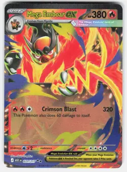 Pokemon tcg ME: Ascended Heroes Mega Emboar ex Near Mint or Better - Image 1