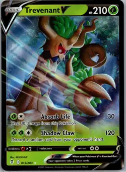 Trevenant V 013/203 Evolving Skies Pokemon TCG Holo V Rare NM - Image 1