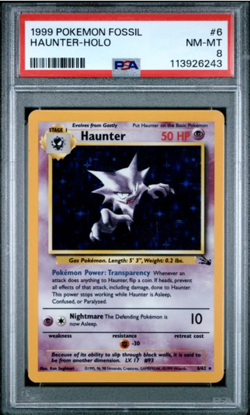 1999 POKEMON FOSSIL #6 HAUNTER-HOLO - Image 1