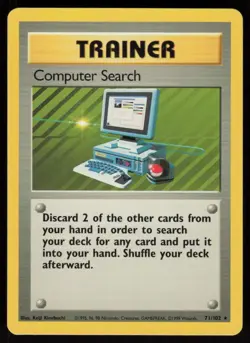 Computer Search 71/102 Rare Base Set Unlimited Pokemon LP - Image 1