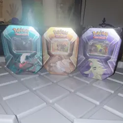 Pokemon TCG Triple Whammy Tin Lot of 3 Metal Tins Darkrai Slaking Tyranitar 2024 - Image 3