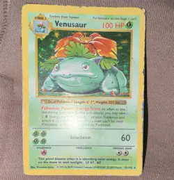 Pokemon TCG Wizards of the Coast Venusaur 15/102 Base Set Holo Rare 100 HP - Image 1