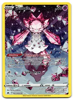 Diancie GG13/GG70 - 🌊 Crown Zenith Galarian Gallery Pokemon TCG Holo 🖤 - LP - Image 1
