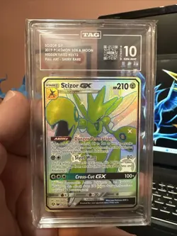 2019 Pokemon Scizor GX #SV72 Sun & Moon Hidden Fates TAG Gem Mint 10!! - Image 1