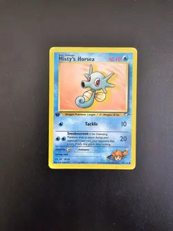 1st Edition Misty's Horsea 86/132 Gym Heroes Vintage Pokemon Card - Image 1