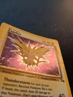 Zapdos Fossil Set 15/62 Shiny Holo Old Rare Pokemon Card 1999 - Image 3