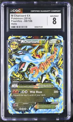 CGC 8 M Charizard EX 2014 Flashfire 69/106 Holo Pokemon Card - Image 1