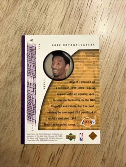 Kobe Bryant 2000-01 Upper Deck Purple Reign #445 Los Angeles Lakers - Image 2