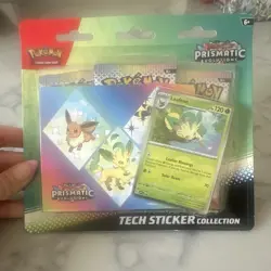 Pokemon TCG Prismatic Evolutions Tech Sticker 3 Packs Promo Booster - Image 1