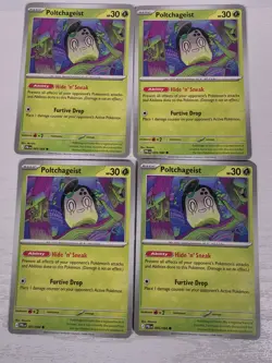 4x Pitch Black - Poltchageist 006/084 PlaySet Pokemon Trading Card Game Deck - Image 1
