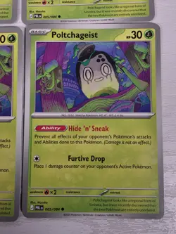 4x Pitch Black - Poltchageist 006/084 PlaySet Pokemon Trading Card Game Deck - Image 2