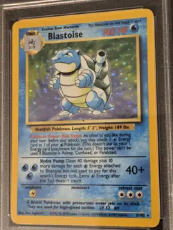 1999 Blastoise PSA 6 Pokemon Base Set Holo TCG Card 2/102 - Image 3