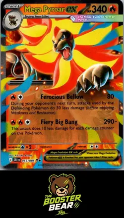 Mega Pyroar ex 015/086 Chaos Rising Holo Double Rare Pokemon NM/M ENG - Image 1