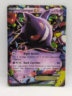 GENGAR EX 34/119 HOLO R PHANTOM FORCES POKEMON MP GENGAR EX (WARPED) - Image 1