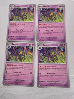 4x Pitch Black Banette 034/084 PlaySet Pokemon Trading Card Game Deck Build - Image 1