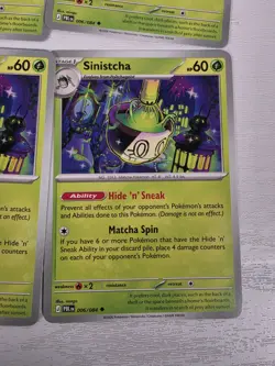 4x Pitch Black Sinistcha 007/084 PlaySet Pokemon Trading Card Game Deck Build - Image 2
