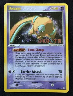 Pokemon Deoxys (Defense Forme) 18/107 EX Deoxys Reverse Holo Rare English STAMP - Image 1