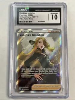 Cynthia's Ambition - Pokemon Brilliant Stars Rare Full Art 169/172 - CGC 10 Gem - Image 1