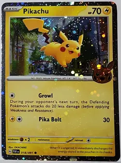 Fart Swirl 🌀 Pikachu 018 Cosmos Holo Bleed Error Rare Pokemon TCG 33 - Image 2