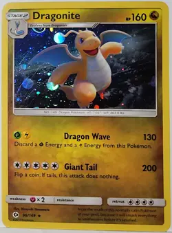 HD Swirl 🌀 Dragonite 96/149 Cosmos Holo Rare Pokemon TCG Promo - Image 1