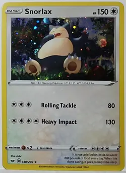 Fart Swirl 🌀 Snorlax 140/202 Cosmos Holo Heavily Bleed Error Rare Pokemon TCG - Image 2