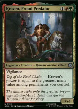 MTG Magic the Gathering Spider-Man Uncommon 132 Kraven Proud Predator - Image 1