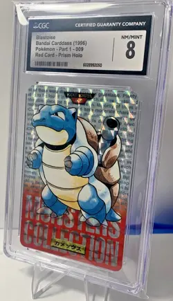 1996 POKEMON JAPANESE BANDAI CARDDASS VENDING #9 BLASTOISE PRISM CGC 8 - Image 2