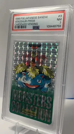 1996 POKEMON JAPANESE BANDAI CARDDASS VENDING #3 VENUSAUR PSA 7 - Image 2