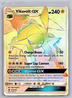 Vikavolt GX (Secret) 152/145 Holo Secret Rare Guardians Rising Pokemon MP - Image 1