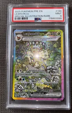 Pokemon Leafeon EX Prismatic Evolutions 144/108 Special Illustration Rare PSA 9 - Image 2