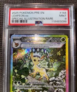 Pokemon Leafeon EX Prismatic Evolutions 144/108 Special Illustration Rare PSA 9 - Image 3