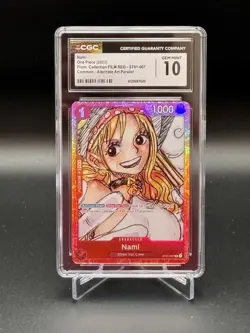 One Piece 2023 Nami ST01-007 PC Film Red Common Alt Art CGC 10 Gem Mint - Image 1