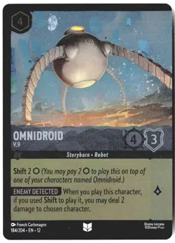 Disney Lorcana TCG Omnidroid V.9 184/204 Foil Wilds Unknown - Image 1